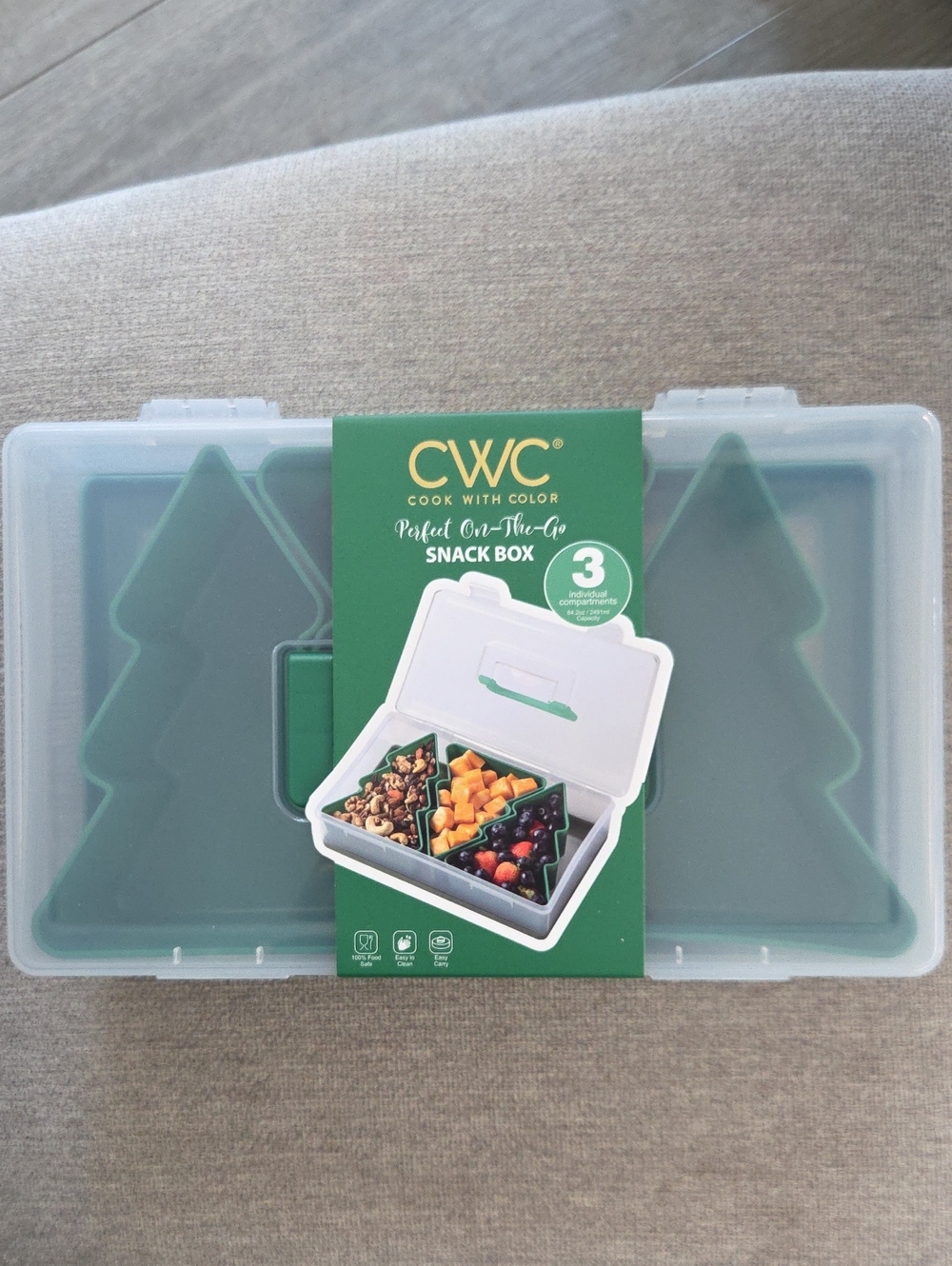 CWC  | Tree Green 3-Compartment Snack Box